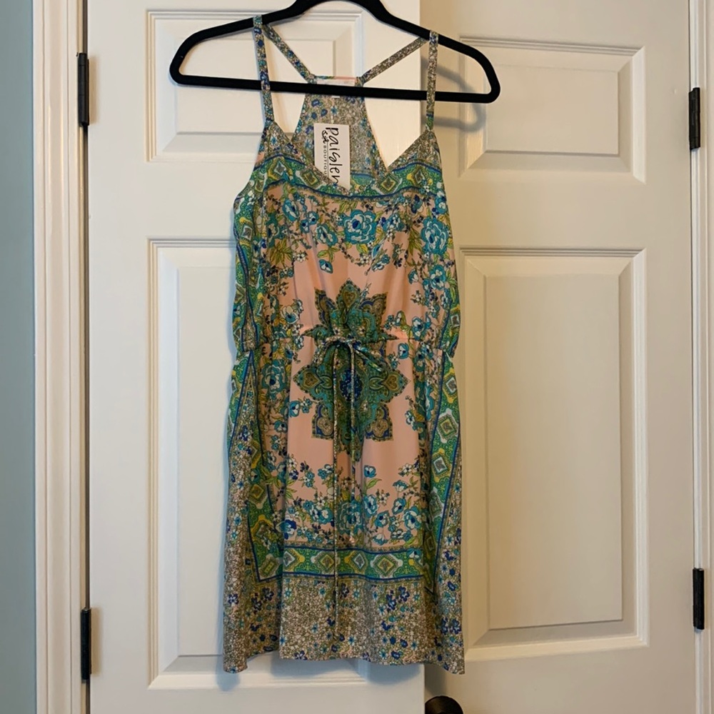 Glam Paisley Peach, Green and Blue Dress